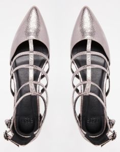 ASOS Lookout Caged Pointed Ballet Flats
